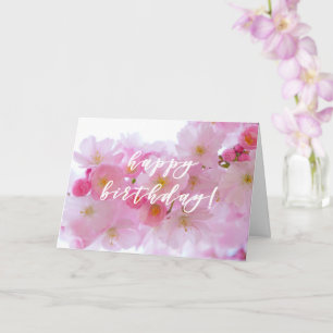 Roze Cherry Blossom Fijne verjaardag Kaart