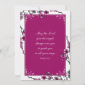 Roze Cherry Blossom First Community Invitation Kaart (Achterkant)