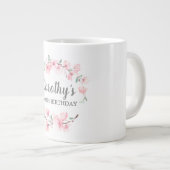 Roze Cherry Blossom Floral 100th Birthday Extra Grote Beker (Voorkant rechts)