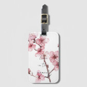 Roze Cherry Blossom Floral Bagagelabel (Voorkant (verticaal))