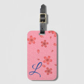 Roze Cherry Blossom Floral Bagagelabel (Voorkant (verticaal))