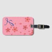 Roze Cherry Blossom Floral Bagagelabel (Voorkant (horizontaal))