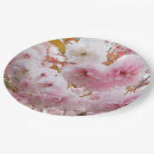Roze Cherry Blossom Floral Papieren Bordje (Gekanteld)
