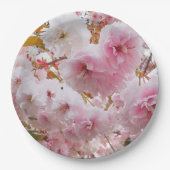Roze Cherry Blossom Floral Papieren Bordje (Voorkant)