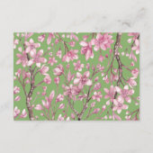 Roze Cherry Blossom Floral Reception Informatiekaartje (Achterkant)