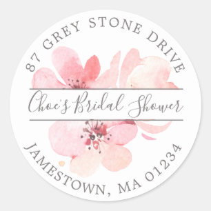 Roze Cherry Blossom Floral Return Address Label