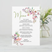 Roze Cherry Blossom Floral Romantic Wedding Menu (Staand voorkant)