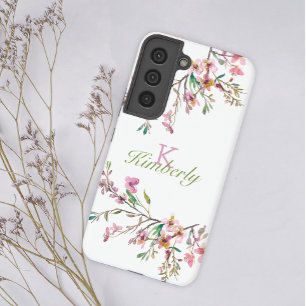 Roze Cherry Blossom Floral Samsung Galaxy Hoesje