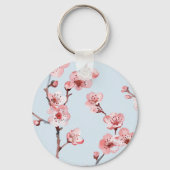 Roze Cherry Blossom Floral Sleutelhanger (Achterkant)