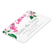 Roze Cherry Blossom. Floral Spring save the date Magneet (Linkerzijde)