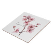 Roze Cherry Blossom Floral Tegeltje (Zijkant)