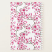 Roze Cherry Blossom Floral Waterverf Monogram Planner (Achterkant)