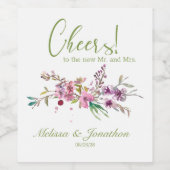 Roze Cherry Blossom Floral Weddenschap Wine Label Wijn Etiket (Enkel label)