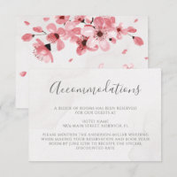 Roze Cherry Blossom Floral Wedding Accommodations
