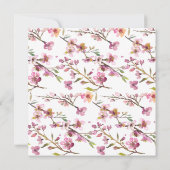 Roze Cherry Blossom Floral Wedding Invitation (Achterkant)