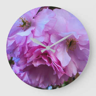 Roze Cherry Blossom Flowers Grote Klok