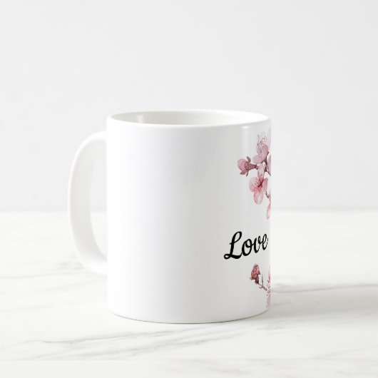 Roze Cherry Blossom Flowers Koffiemok (Voorkant links)