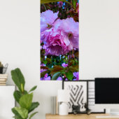 Roze Cherry Blossom Flowers Poster (Thuiskantoor)