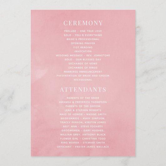 Roze Cherry Blossom Geometric Spring Wedding Programma (Achterkant)