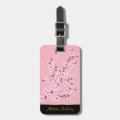 Roze Cherry Blossom Glitter Bagagelabel (Voorkant verticaal)
