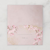 Roze Cherry Blossom Gold Glitter Wedding (Buitenkant ongevouwen)