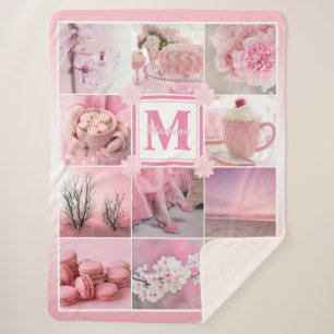 Roze Cherry Blossom Instagram Foto Grid Sakura Sherpa Deken