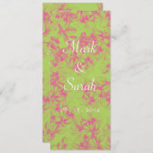 Roze Cherry Blossom Invitation Kaart (Voorkant / Achterkant)