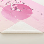 Roze Cherry Blossom | Japans landschap Sherpa Deken (3/4)