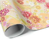 Roze Cherry Blossom Modern Floral Cadeaupapier (Rol Hoek)