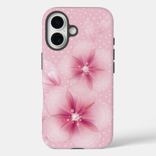 Roze Cherry Blossom op Stippen Case-Mate iPhone Case (Achterkant)