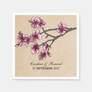 Roze Cherry Blossom Paper Napkins Servetten