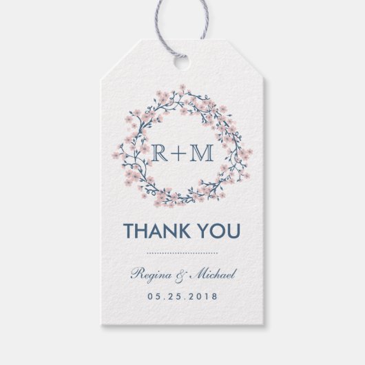 Roze Cherry Blossom Sakura Flower Wedding Gift Lab Cadeaulabel (Voorkant)