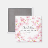 Roze Cherry Blossom Shower Favor Magnet Magneet (Voorkant / Achterkant)