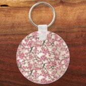 Roze Cherry Blossom Sleutelhanger (Voorkant)