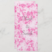 Roze Cherry Blossom Tall Invitation Kaart (Voorkant / Achterkant)