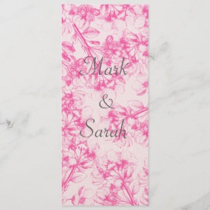 Roze Cherry Blossom Tall Invitation Kaart