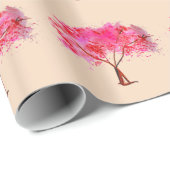 Roze Cherry Blossom tree art Cadeaupapier (Rol Hoek)