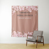 Roze Cherry Blossom Weddenschap Foto Booth Backdro Wandkleed (In situ)