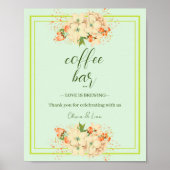 Roze Cherry Blossom, Wedding Coffee Bar Poster (Voorkant)