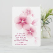 Roze Cherry Blossom Wedding Invitation Kaart (Staand voorkant)
