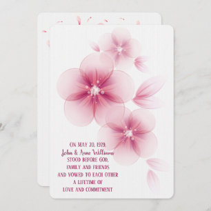 Roze Cherry Blossom Wedding Invitation Kaart