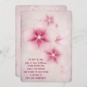 Roze Cherry Blossom Wedding Invitation Kaart