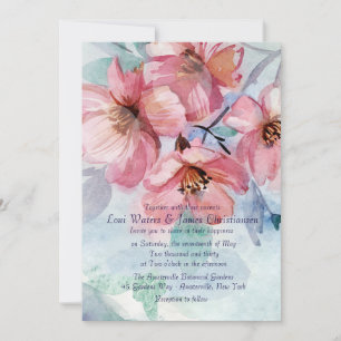 Roze Cherry Blossom Wedding Invitation Kaart