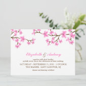 Roze Cherry Blossom Wedding Kaart (Staand voorkant)