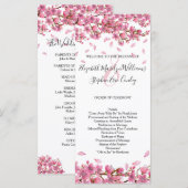 Roze Cherry Blossom Wedding Programma (Voorkant / Achterkant)
