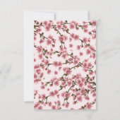 Roze Cherry Blossom Wedding Reply Kaarten RSVP Kaartje (Achterkant)