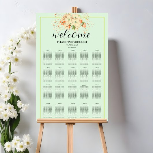 Roze Cherry Blossom, Wedding Seating Chart Poster