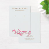 Roze Cherry Blossoms Floral Earring Display Card Visitekaartje (Bureau)