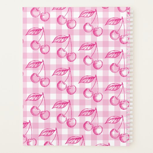 Roze Cherry Coquette esthetisch Planner (Achterkant)