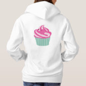 Roze Cherry Cupcake met groene strepen Hoodie (Achterkant)